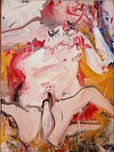 Willem de Kooning, Woman on a Sign I, 1967. Oil on paper mounted on canvas, 47 ⅝ × 35 ¾ inches (121 × 90.8 cm)