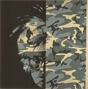 Andy Warhol, Self Portrait (Camouflage), 1986. Synthetic polymer paint and silkscreen ink on canvas, 80 × 80 inches (203.2 × 203.2 cm)