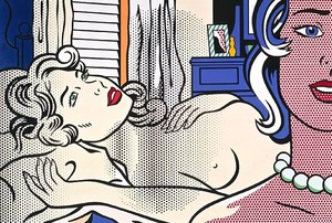 Roy Lichtenstein, Two Nudes, 1995. Oil and magna on canvas, 84 × 120 inches (213.4 × 304.8 cm)
