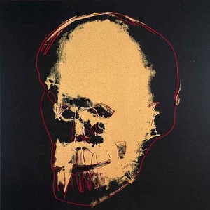 Andy Warhol, Philip's Skull (black), 1985. Synthetic polymer paint and silkscreen ink on canvas, 40 × 40 inches (101.6 × 101.6 cm)