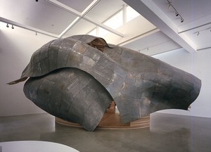 Frank Gehry A Study, 1999 (view 1). Maple wood and lead, 20 × 40 × 25 feet Photo by Douglas M. Parker Studio
