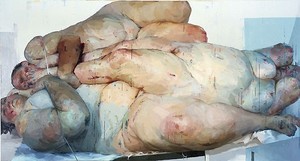 Jenny Saville, Fulcrum, 1999. Oil on canvas, 103 × 192 inches (261.6 × 487.7 cm)