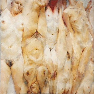 Jenny Saville, Shift, 1996–97 Oil on canvas, 130 × 130 inches (330 × 330 cm)