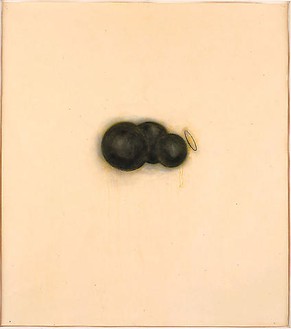 Robert Therrien, No title (black cloud with halo), 2000 Graphite and shellac on paper, 36 × 31 ⅜ inches (91.4 × 79.7 cm)