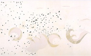Ellen Gallagher, Blubber, 2000. Ink, pencil, and paper on linen, 120 × 192 inches (304.8 × 487.7 cm) Photo by Tom Powel Imaging