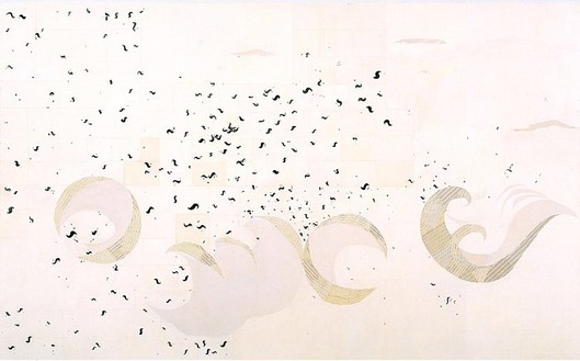 Ellen Gallagher, Blubber, 2000 Ink, pencil, and paper on linen, 120 × 192 inches (304.8 × 487.7 cm)Photo by Tom Powel Imaging