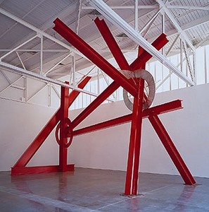 Mark Di Suvero, Ulalu, 2001. Stainless steel and steel, 313 × 245 × 421 inches (8 × 6.2 × 10.7 m)