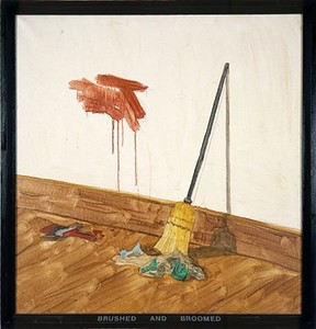 Neil Jenney, Brushed and Broomed, 1969. Acrylic and graphite on canvas with painted wood frame, 54 ½ × 52 ½ inches (138.4 × 133.4cm)