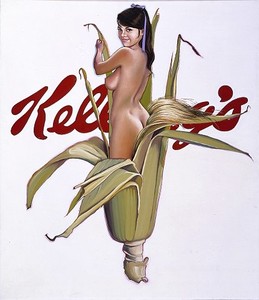 Mel Ramos, Miss Cornflakes, 1964. Oil on canvas, 72 × 60 inches (182.9 × 152.4 cm)