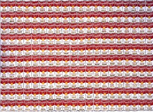 Andy Warhol, 200 Soup Cans, 1962. Synthetic polymer paint on canvas, 72 × 100 ¼ inches (182.9 × 254.6 cm) Copyright Andy Warhol Foundation for the Visual Arts, Inc
