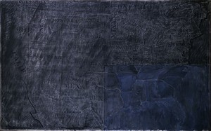Jasper Johns, Map, 1965. Charcoal and oil on canvas, 44 × 70 ½ inches (111.8 × 179.1 cm)