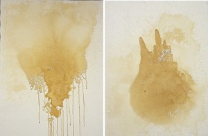 Andy Warhol, Piss Painting, 1978. Urine on gesso on canvas, 2 panels: 40 × 60 inches overall (101.6 × 152.4 cm)