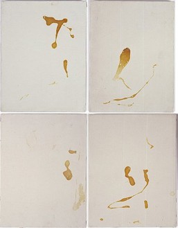 Andy Warhol, Cum Painting, c. 1978 Semen on gesso on canvas, 4 panelsl: 24 × 18 inches overall (61 × 45.7 cm)