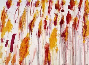 Cy Twombly, Lepanto (Part IV), 2001. Acrylic, wax crayon, and graphite on canvas, 85 ¼ × 122 ¾ inches (216.5 × 311.8 cm) © Cy Twombly Foundation