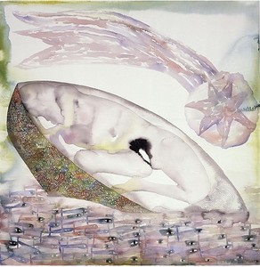 Francesco Clemente, Silence, 2001–02. Watercolor on paper, 44 ¾ × 44 ¼ inches (113.7 × 112.4 cm)