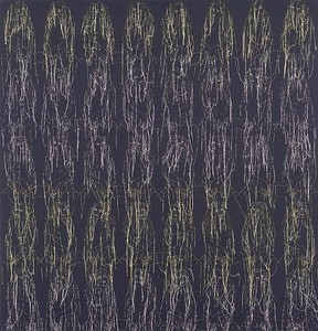 Ghada Amer, Diane Black Degrade, 2002. Acrylic and gel medium on canvas, 52 × 50 inches (132.1 × 127 cm)
