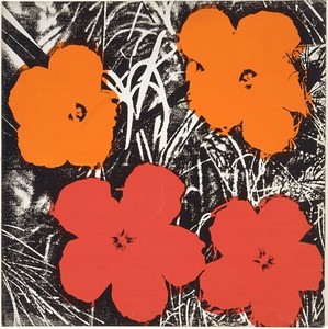 Andy Warhol, Flowers, 1964. Synthetic polymer paint and silkscreen ink on canvas, 22 × 22 inches (55.9 × 55.9 cm)