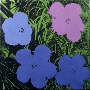 Andy Warhol, Flowers, 1964. Synthetic polymer paint and silkscreen ink on canvas, 24 × 24 inches (61 × 61 cm)