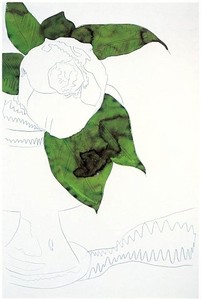 Andy Warhol, Flowers, 1974. Pencil and dye on paper, 40 ½ × 27 ¼ inches (102.9 × 69.2 cm)