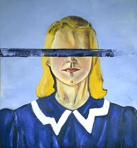 Julian Schnabel, Large Girl with No Eyes, 2001. Oil and wax on canvas, 162 × 148 inches (411.5 × 375.9 cm)