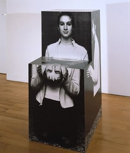 Richard Artschwager, Herodias/Hostess, 2001. Acrylic, paper, wood, 48 × 22 ¼ × 27 ¾ inches (121.9 × 56.5 × 70.5 cm)