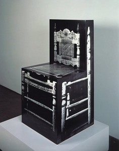 Richard Artschwager, Chair 1965-2000, 1965–2000. Acrylic, paper and wood, 40 ½ × 20 ½ × 20 inches (102.9 × 52.1 × 50.8 cm)