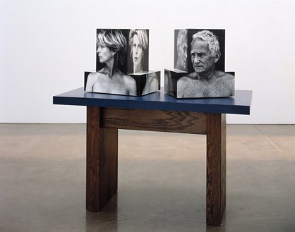 Richard Artschwager, Swivel II, 2002 Acrylic, paper and wood, 53 × 54 ⅛ × 28 ⅛ inches (134.6 × 137.5 × 71.4 cm)