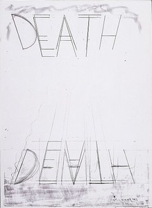 Bruce Nauman, Eat Death, 1973. Lithograph on Arjomari paper, 42 ½ × 31 ⅛ inches (108 × 79.1 cm)