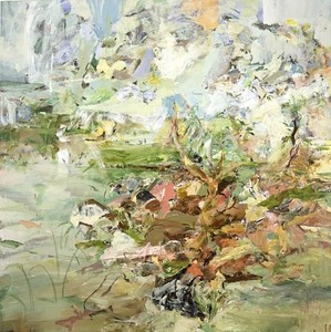 Cecily Brown, Still Life in a Landscape, 2002. Oil on linen, 80 × 80 inches (203.2 × 203.2 cm)