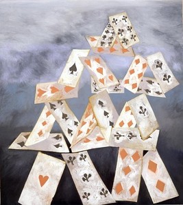 Francesco Clemente, House of Cards, 2001. Oil on linen, 68 × 60 ½ inches (172.7 × 153.7 cm)