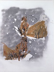 Georg Baselitz, Schneeroman 2.V, 2003. Oil and metallic pigment on canvas, 51 ⅛ × 38 ⅛ inches (130 × 97 cm)