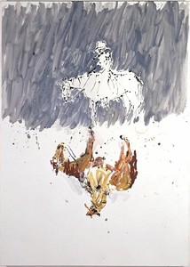 Georg Baselitz, Materie grau und rosa, 9.XII., 2002. Oil on canvas, 79 × 56 inches (200 × 142 cm)