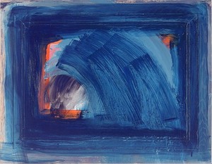 Howard Hodgkin, Grief, 1999–2002. Oil on wood, 35 × 45 ¼ inches (88.9 × 115 cm)