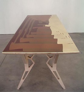 Jorge Pardo, Untitled, 2003. Inkjet on canvas on birch plywood, 33 ¼ × 90 × 34 inches (84.5 × 228.6 × 86.4 cm)