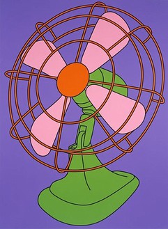 Michael Craig-Martin, Fan, 2002 Acrylic on canvas, 113 × 83 inches (287 × 210.3 cm)