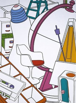 Michael Craig-Martin, Inhale (white), 2002 Acrylic on canvas, 96 × 72 inches (243.8 × 182.8 cm)