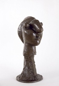 Pablo Picasso, Head of a Woman (Tête de femme: Marie-Thérèse Walter), 1931–32 (cast 1973). Bronze, 34 × 14 ⅜ × 19 ¼ inches (86.4 × 36.5 × 48.9 cm) © Estate of Pablo Picasso/Artists Rights Society (ARS), New York
