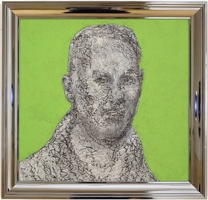Richard Artschwager, Self-Portrait, 2003. Acrylic, fiber panel on Celotex in artist's frame, 24 ⅛ × 25 ⅛ inches (61.3 × 63.8 cm)