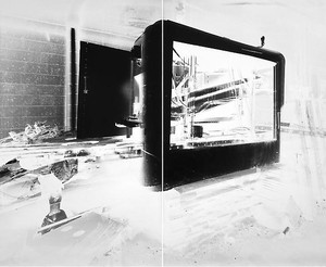 Vera Lutter, Pepsi Cola, Long Island City, Interior VII: September 21-30, 2000, 2000. Unique gelatin silver print, 2 panels: 92 × 112 inches overall (233.7 × 284.5 cm)
