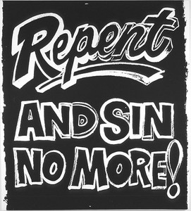 Andy Warhol, Repent and Sin No More (neg), 1985–86. Synthetic polymer paint and silkscreen ink on canvas, 80 × 72 inches (203.2 × 182.9 cm)