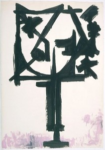David Smith, Untitled, 1954. Egg ink and gouache on paper, 42 ⅞ × 29 ⅞ inches (108.9 × 75.9cm)