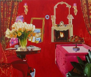 Dexter Dalwood, Diana Vreeland, 2003. Oil on canvas, 68 ⅛ × 80 ⅛ inches (173 × 203.5 cm)