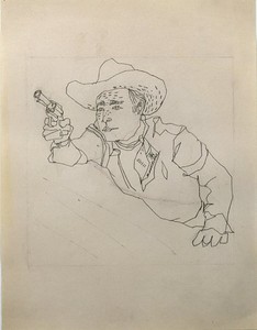 Andy Warhol, Untitled (Roy Rogers), 1948. Pencil on paper, 11 × 8 ½ inches (27.9 × 21.6 cm)