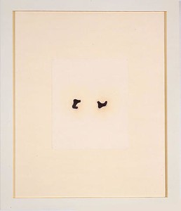 Robert Therrien, No title (small black running feet), 2001. Japan color and pencil on paper, 35 ¾ × 30 ⅛ inches (90.8 × 76.5 cm)