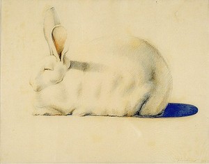 Wayne Thiebaud, Rabbit, 1970–71. Colored pencil and crayon on paper, 18 ½ × 23 ½ inches (47 × 59.7 cm)