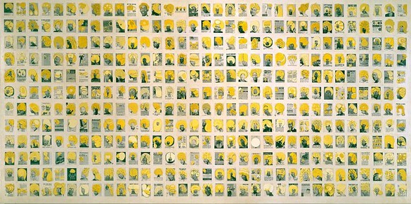 Ellen Gallagher, Double Natural, 2002 Plasticine, ink and paper on canvas, 96 × 192 inches (243.8 × 487.7 cm)
