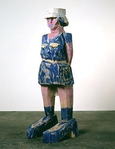 Georg Baselitz, Donna via Venezia, 2004. Poplar and oil colors, 106 ¾ × 34 ⅜ × 37 ¾ inches (271 × 87 × 96 cm)