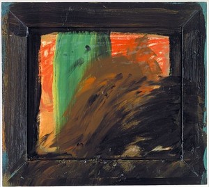Howard Hodgkin, Autumn in the House, 1995–96. Oil on wood, 23 × 25 ⅞ inches (58.4 × 65.7 cm) © Howard Hodgkin Estate