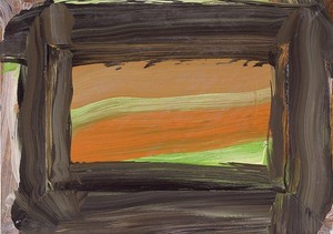 Howard Hodgkin, La Vie en Rose, 1999–2002. Oil on wood, 12 ½ × 17 ½ inches (31.8 × 44.4 cm)