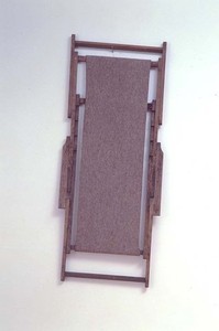 Joseph Beuys, GroBer aufgesogener Liegender im Jenseits wollend gestreckter, 1982. Wood (frame of deckchair) and felt, 61 ½ × 26 × 2 inches (156 × 66 × 5.1 cm)